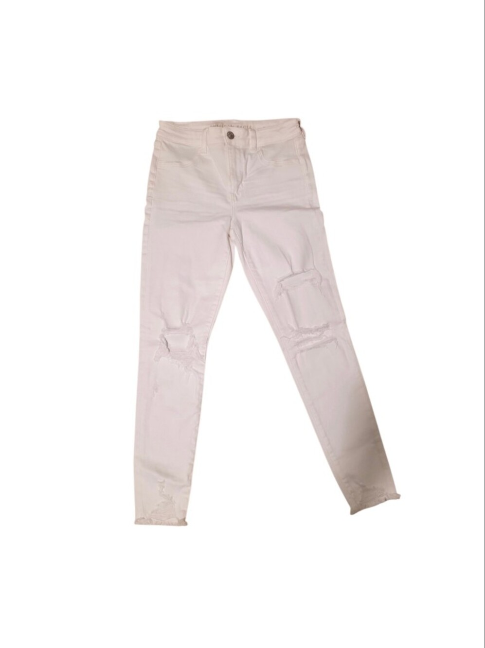 American Eagle Outfitters White Ripped Skinny Jeans - Women